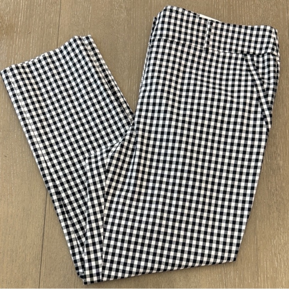 LOFT Black and White Gingham Chinos - Picture 1 of 8